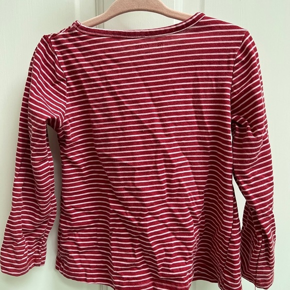 Okie Dokie 24M Red and White Striped Long Sleeve Blouse Top - Picture 3 of 4